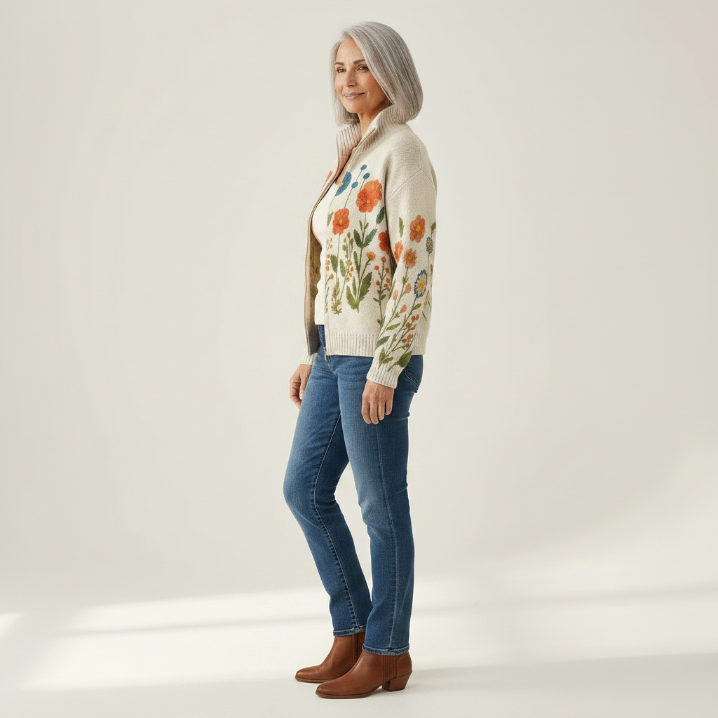 Andrée | Cardigan à motif de fleurs sauvages