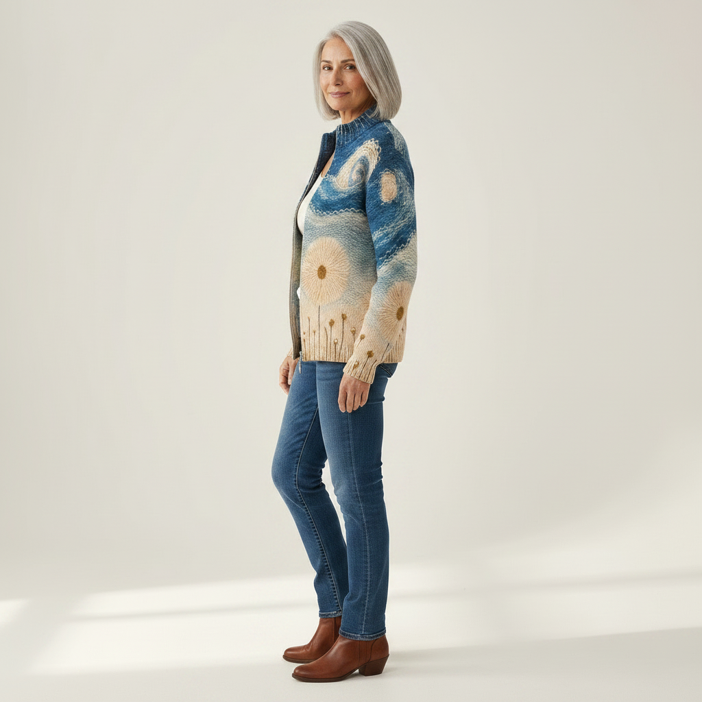 Reine | Cardigan à motif de pissenlits