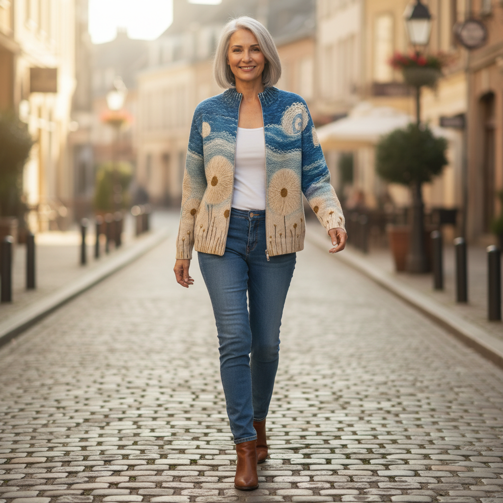 Reine | Cardigan à motif de pissenlits