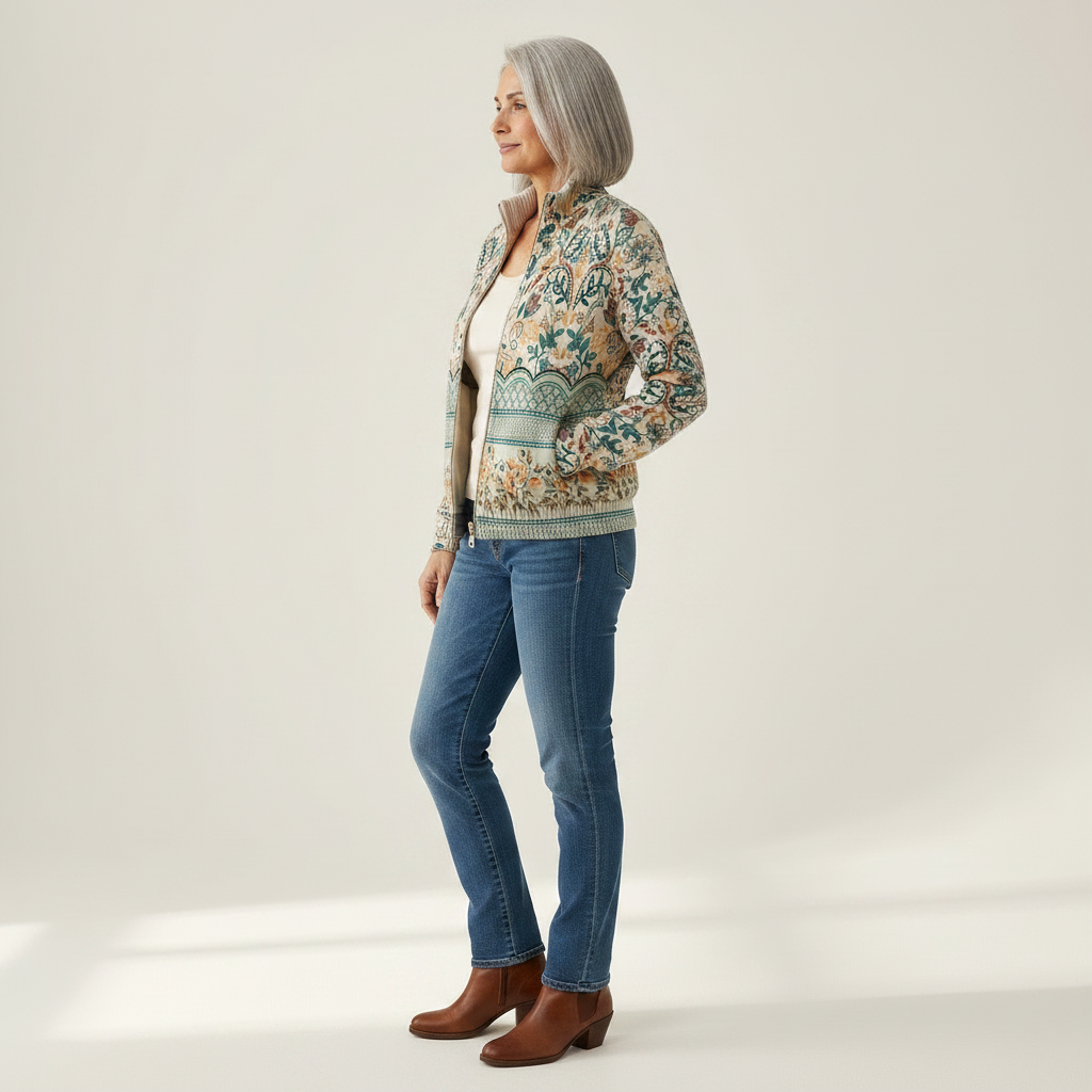 Ginette | Cardigan à bordure florale
