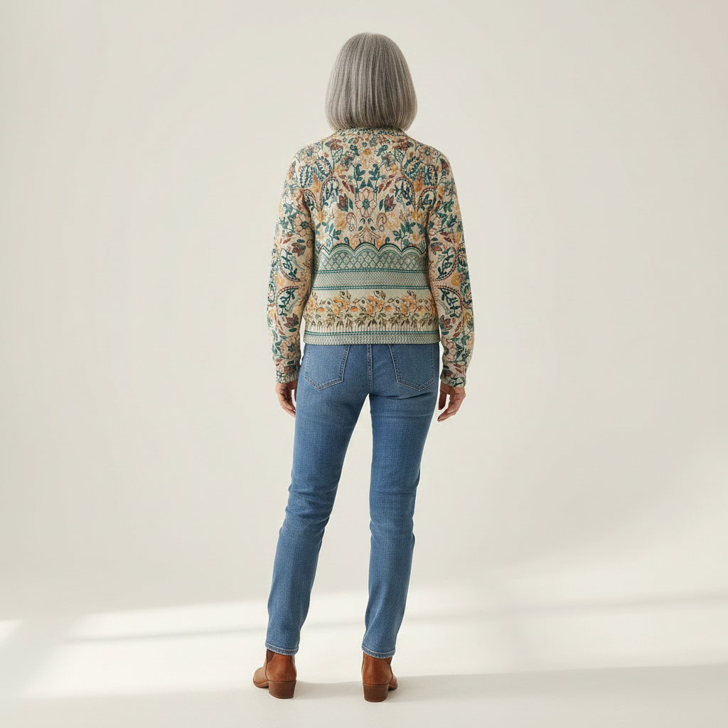 Ginette | Cardigan à bordure florale