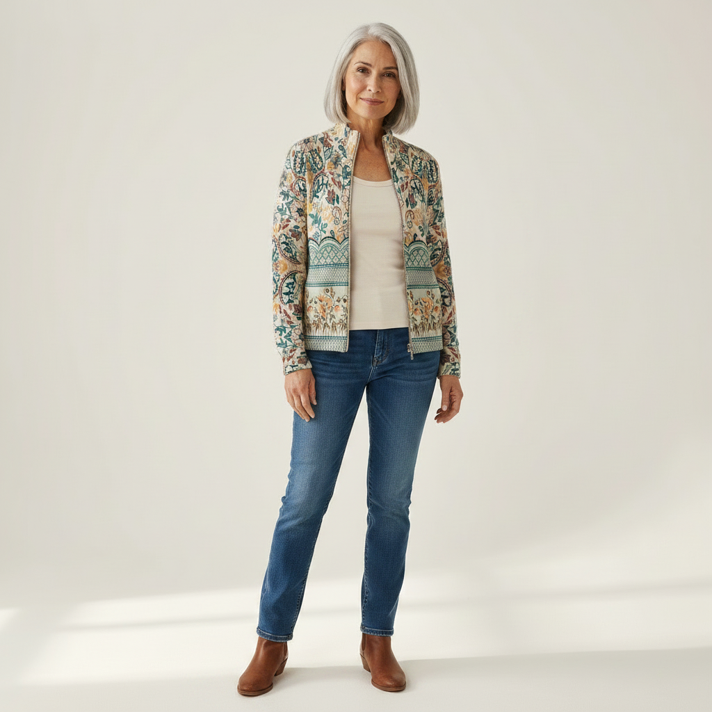 Ginette | Cardigan à bordure florale
