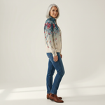 Marion | Cardigan à motif de plumes de paon