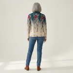 Marion | Cardigan à motif de plumes de paon