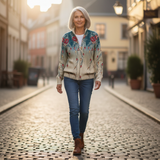 Marion | Cardigan à motif de plumes de paon