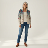 Marion | Cardigan à motif de plumes de paon