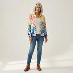 Ursule | Cardigan à motif floral aquarelle
