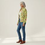 Émeline | Cardigan vert à motif floral