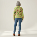 Émeline | Cardigan vert à motif floral
