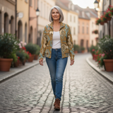 Brigitte | Cardigan à motif de chevaux et de cactus