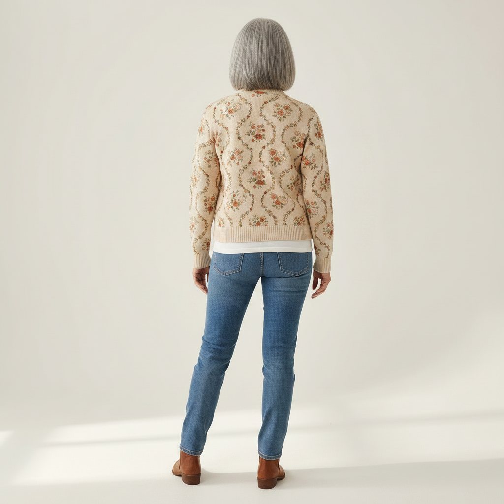 Irma | Cardigan à fines volutes fleuries