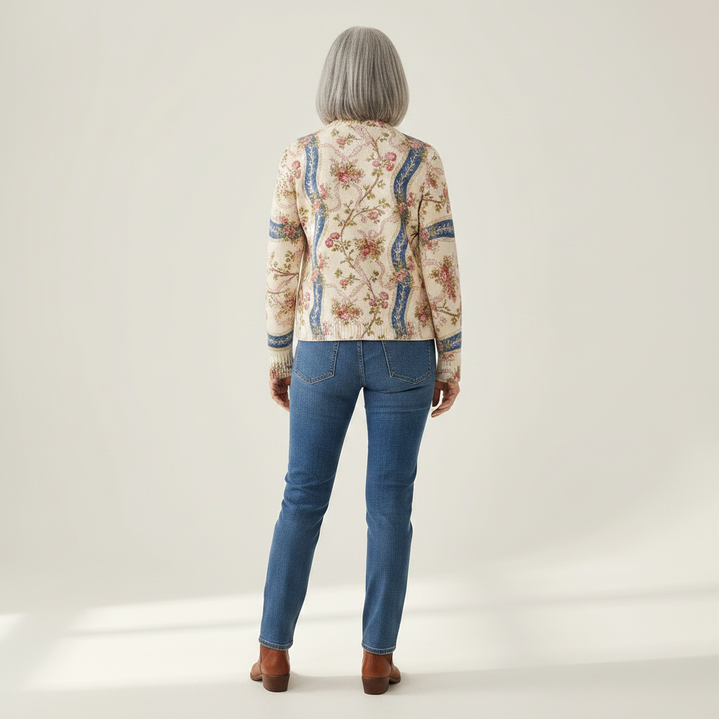 Sabine | Cardigan à motif de roses grimpantes