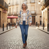 Sabine | Cardigan à motif de roses grimpantes