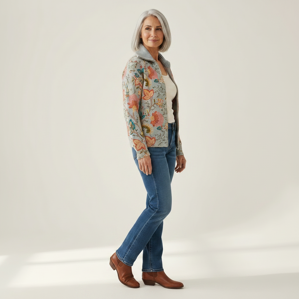 Pierrette | Cardigan à motif de jardin fleuri