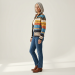 Célestine | Cardigan à motif zigzag multicolore