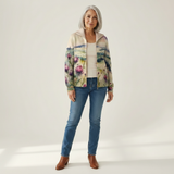 Henriette | Cardigan à motif de chardons et de paysage