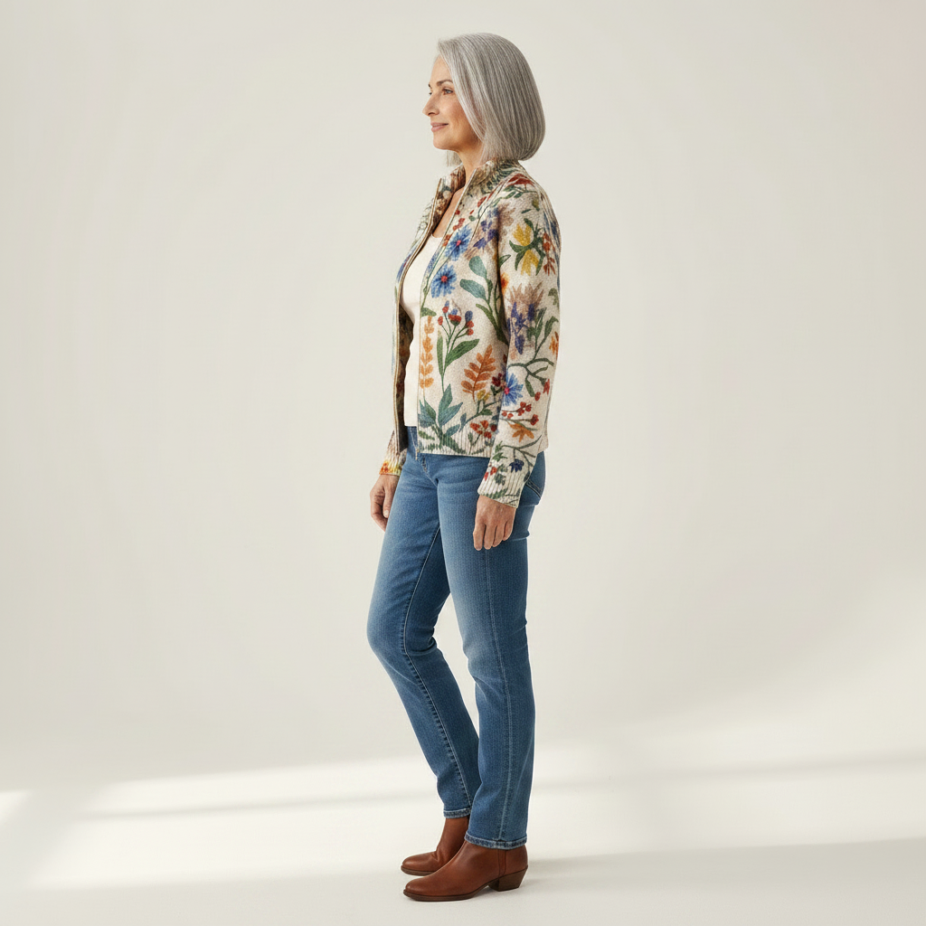 Bérangère | Cardigan à motif floral botanique