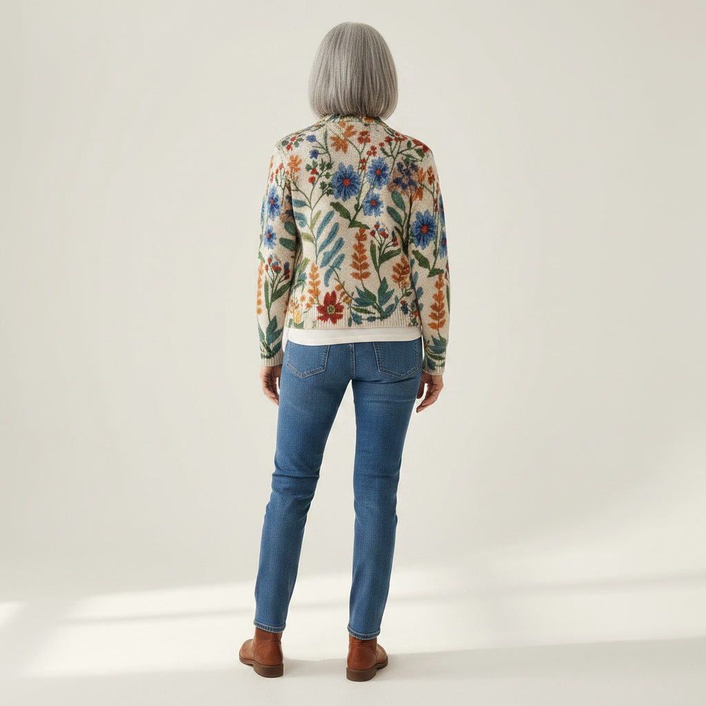 Bérangère | Cardigan à motif floral botanique