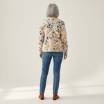 Angèle | Cardigan à motif de feuilles multicolores