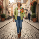 Claudie | Cardigan à motif de lys coloré