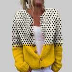 Adele | Cardigan à pois et moutarde