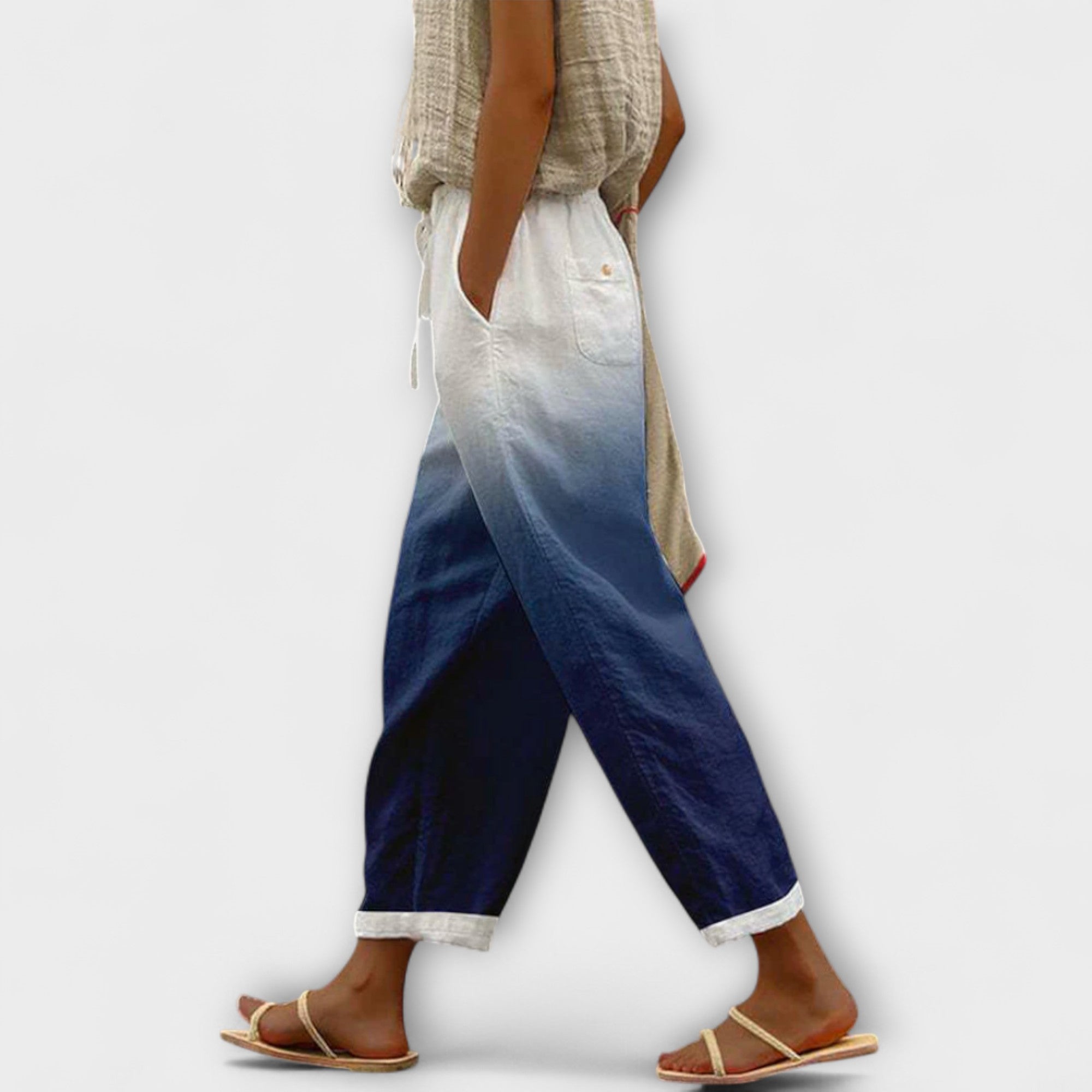 Airish – Pantalon décontracté à imprimé caractéristique et boutons