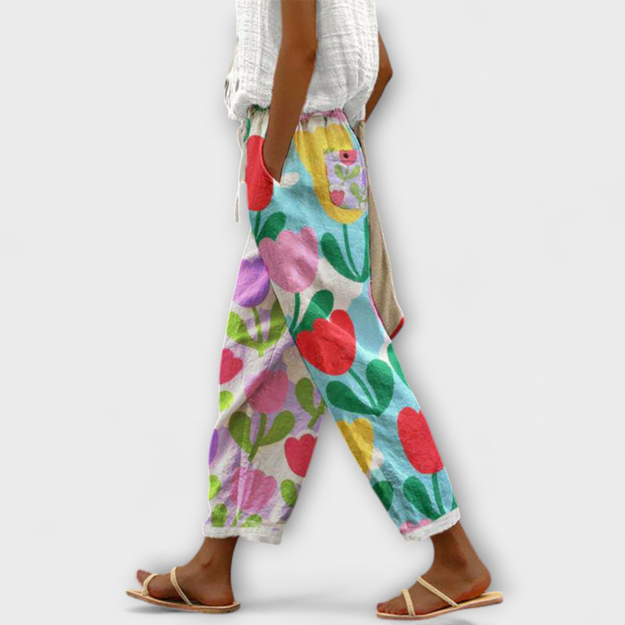 Airish – Pantalon décontracté imprimé à boutons