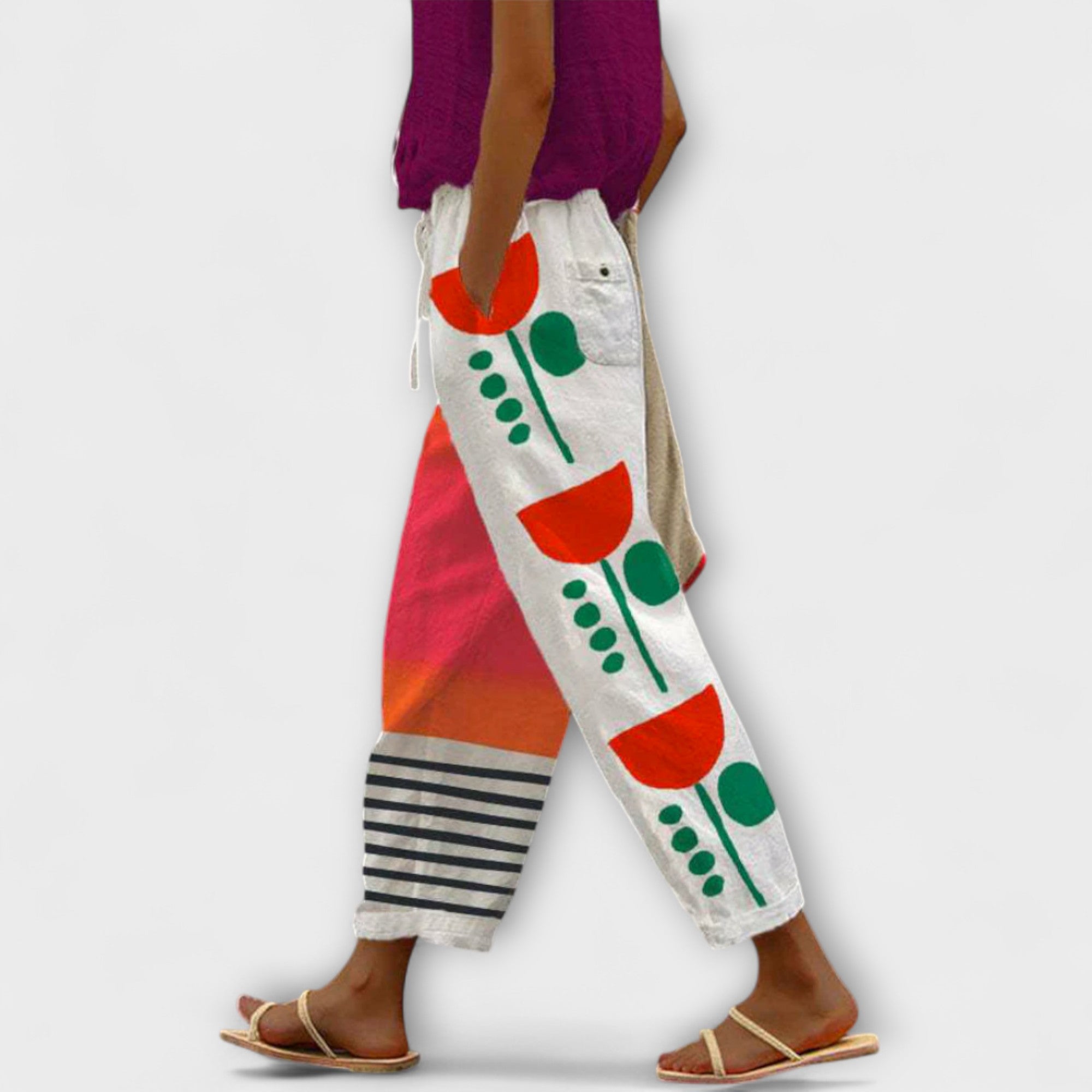 Airish – Pantalon décontracté imprimé à boutons