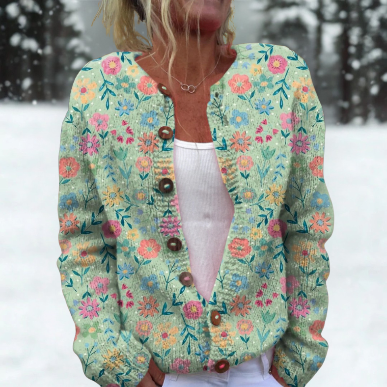 Aleah | Cardigan jardin menthe
