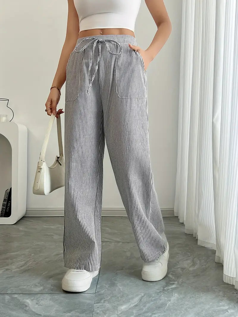 Alina | Pantalon rayé élégant à poches