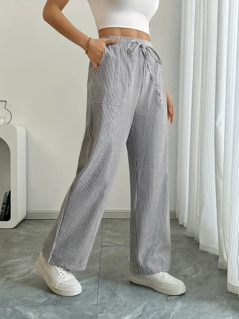 Alina | Pantalon rayé élégant à poches