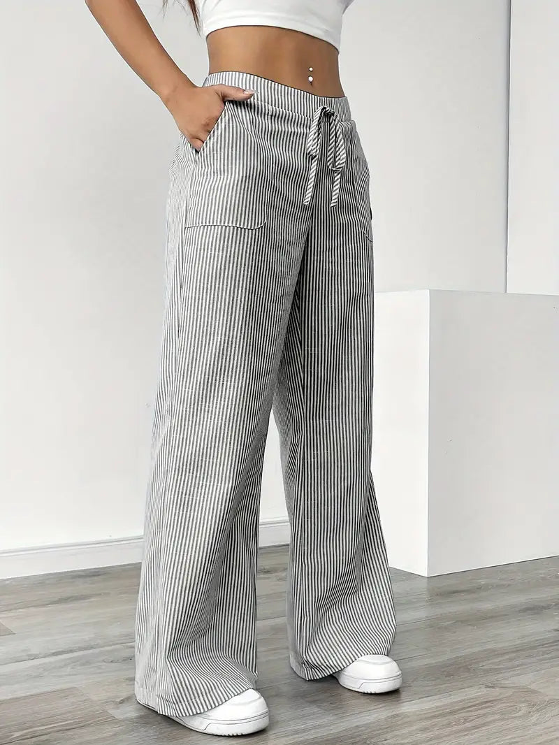 Alina | Pantalon rayé élégant à poches