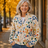 Angèle | Cardigan à motif de feuilles multicolores