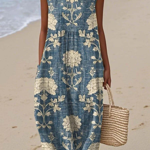 Arlo - Robe midi classique à motif floral