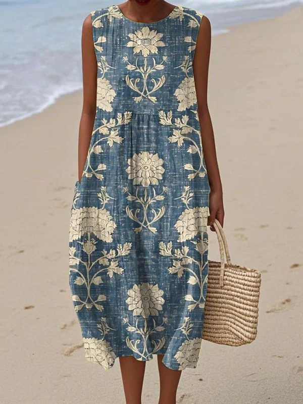 Arlo - Robe midi classique à motif floral