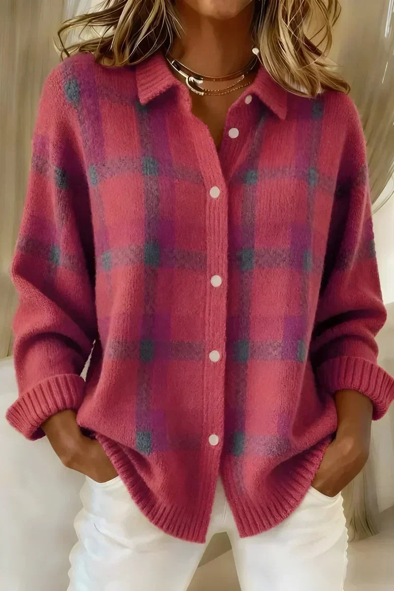 Ashley | Cardigan à carreaux classique