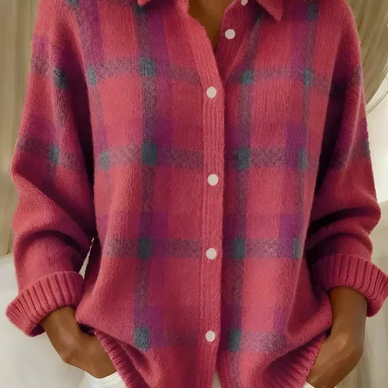 Ashley | Cardigan à carreaux classique