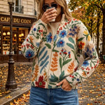 Bérangère | Cardigan à motif floral botanique