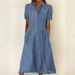 Bethany - Robe en denim à manches courtes