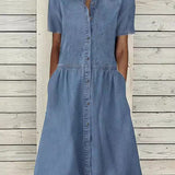 Bethany - Robe en denim à manches courtes