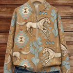 Brigitte | Cardigan à motif de chevaux et de cactus
