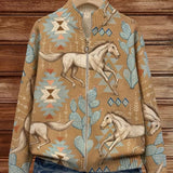 Brigitte | Cardigan à motif de chevaux et de cactus