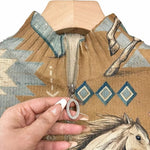 Brigitte | Cardigan à motif de chevaux et de cactus