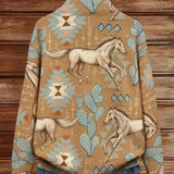 Brigitte | Cardigan à motif de chevaux et de cactus