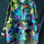 Capucine | Blouse ample femme à imprimé artistique forêt