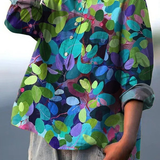 Capucine | Blouse ample femme à imprimé artistique forêt