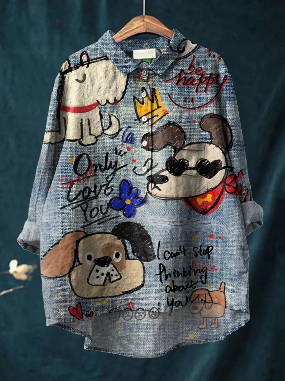 Capucine | Blouse décontractée à adorable imprimé chien