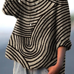 Capucine | Blouse décontractée à imprimé lignes circulaires