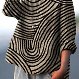 Capucine | Blouse décontractée à imprimé lignes circulaires