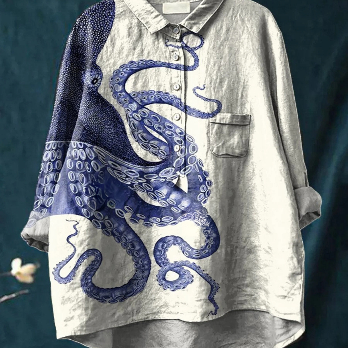 Capucine | Blouse décontractée à imprimé tentacules de poulpe